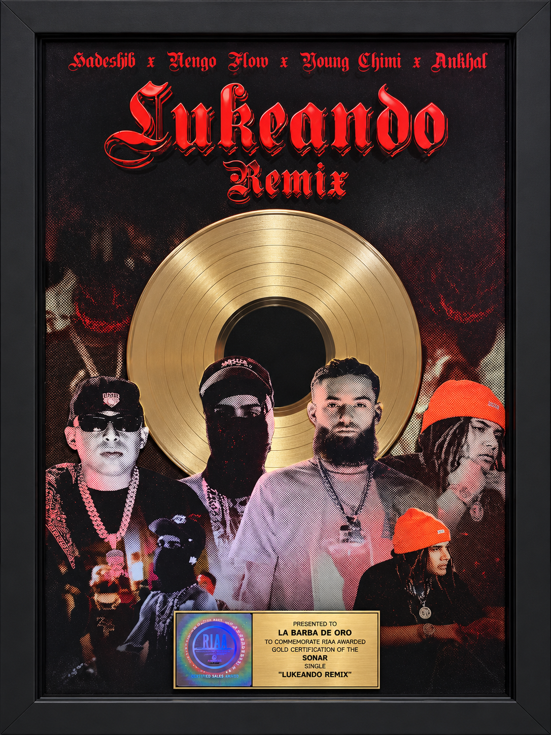 Lukeando Remix gold plaque